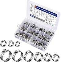 Vista 14 de 100 PCS Anillos de Abrazadera de Cincha PEX de 1/2 Pulgada, Abrazaderas de Manguera de Una Sola Oreja de Acero Inoxidable 304 para Conexiones