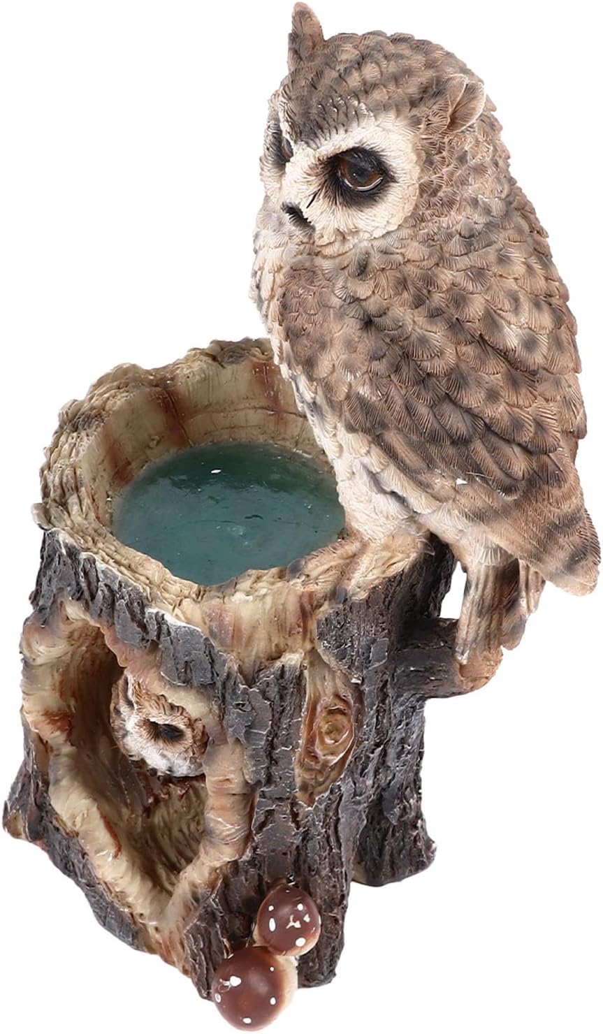 Cocoarm Owl Garden Statues Outdoor Decor with Solar LED Lights Led