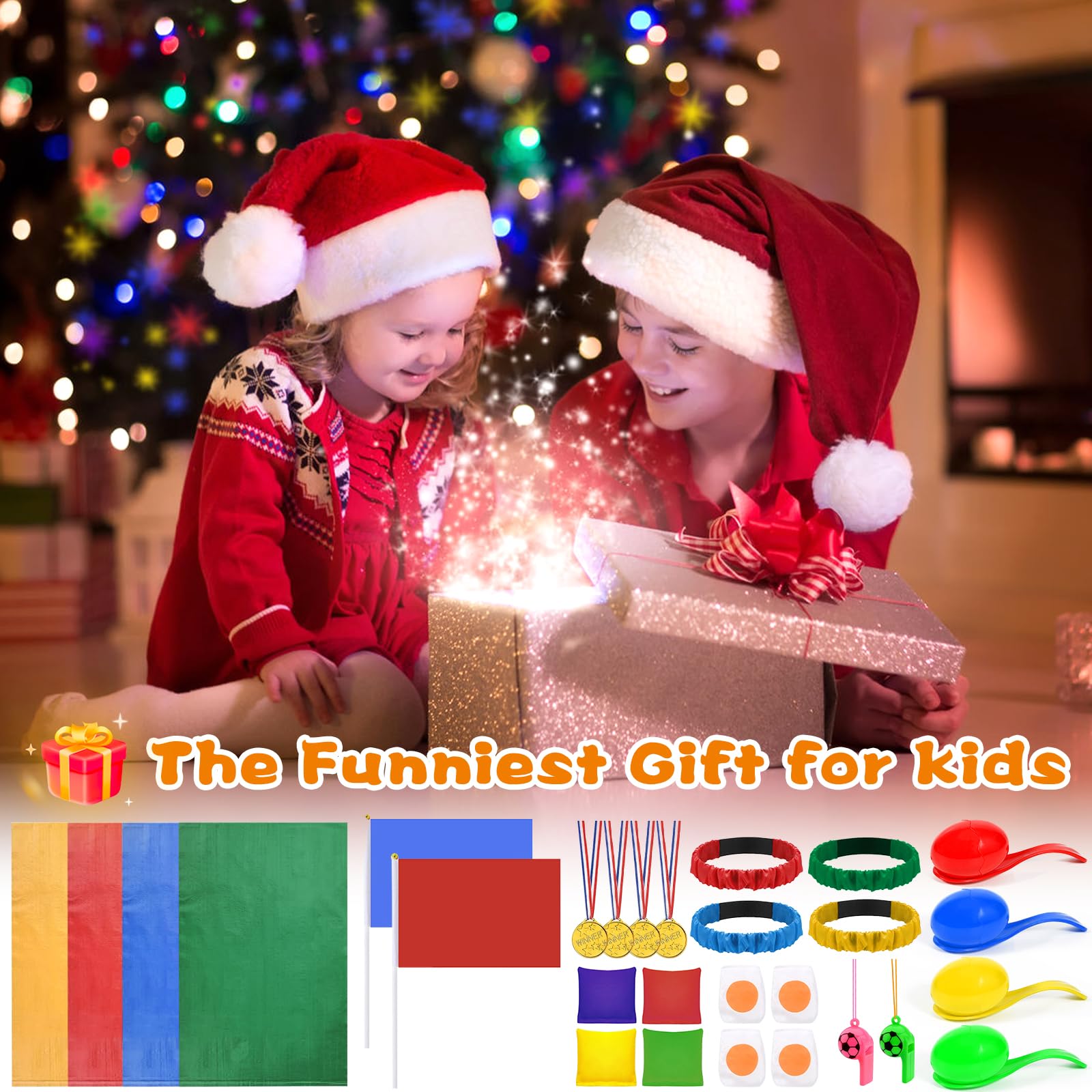 Juegos Exterior Niños Jardin, 4 in 1 Juegos Infantiles Kit, de Carreras de Sacos