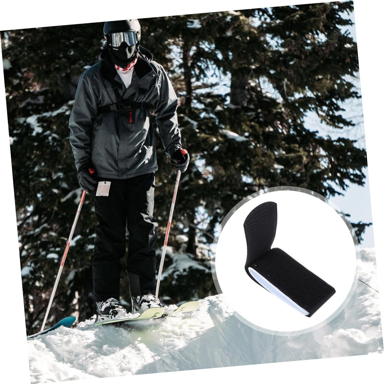 POPETPOP 6pcs Snowboard Fixing Straps Xmas Nylon Black for Outdoor Skiing