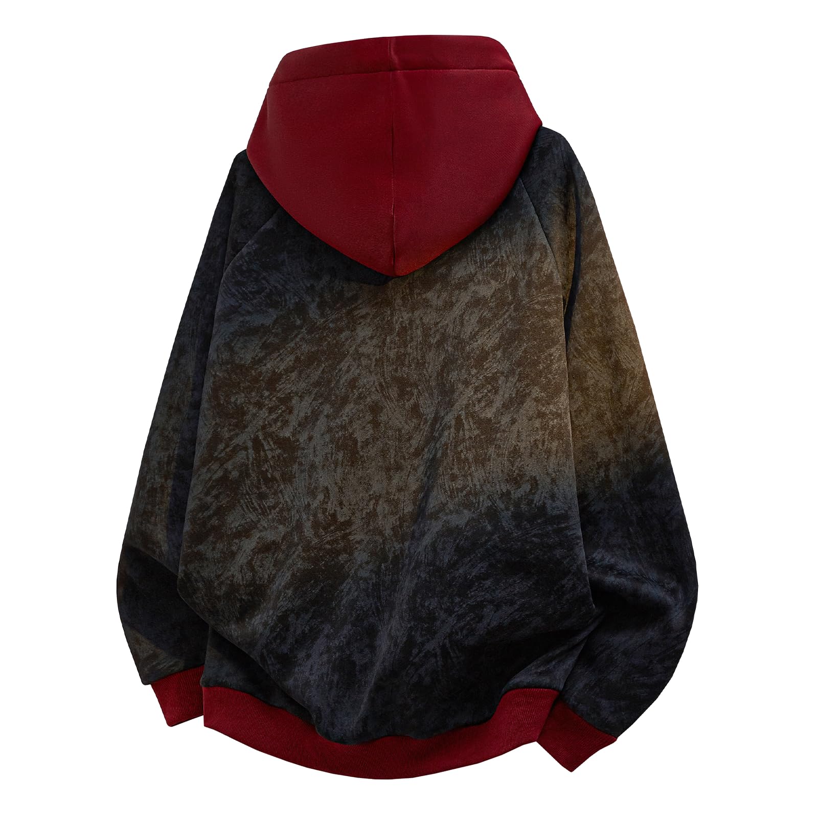 GURUNVANI Sweat à capuche vintage unisexe avec bloc de couleurs, coupe ample, pull tie dye