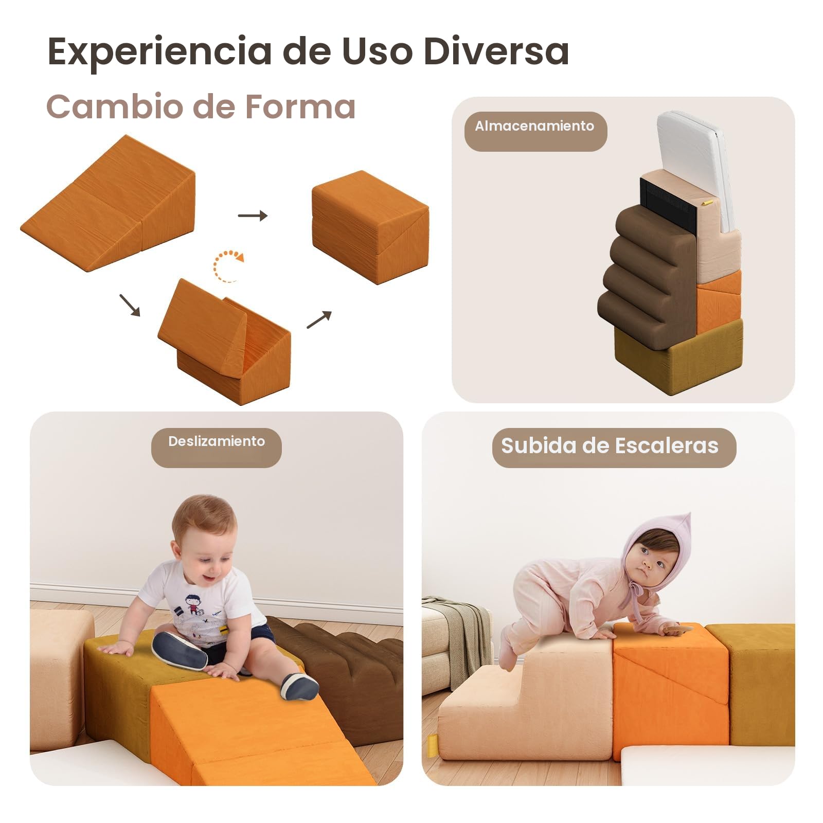 BanaSuper 6 Bloques de Construcción de Espuma Grande para Niños, XXL Bloques Blandos para Escalar, Bloques Gigantes Montessori, Juguete para Interior, Certificado EN71, Funda Lavable, Multicolor
