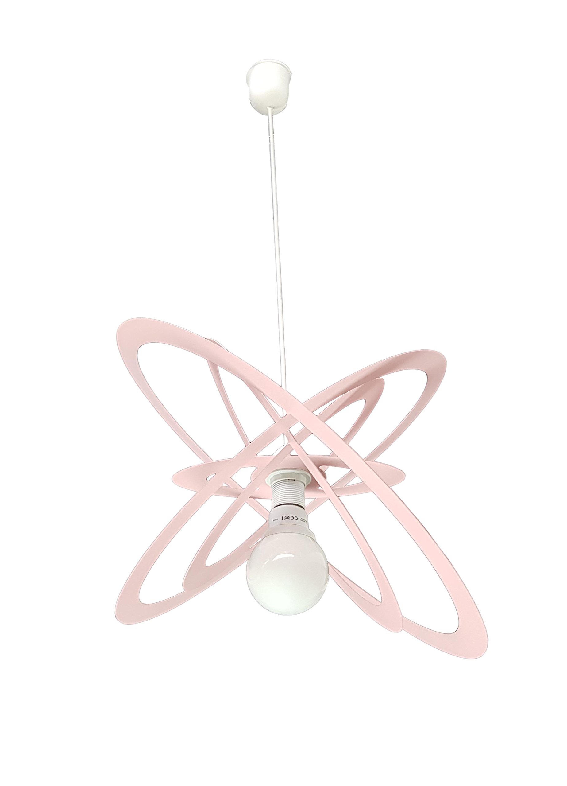 Light&More Lampadario per Cameretta Saturno Ovale Rosa per Cameretta,Camerette,Stanzetta,Stanzette,Bambino,Bambina,Ragazzo,Ragazza,Ragazze