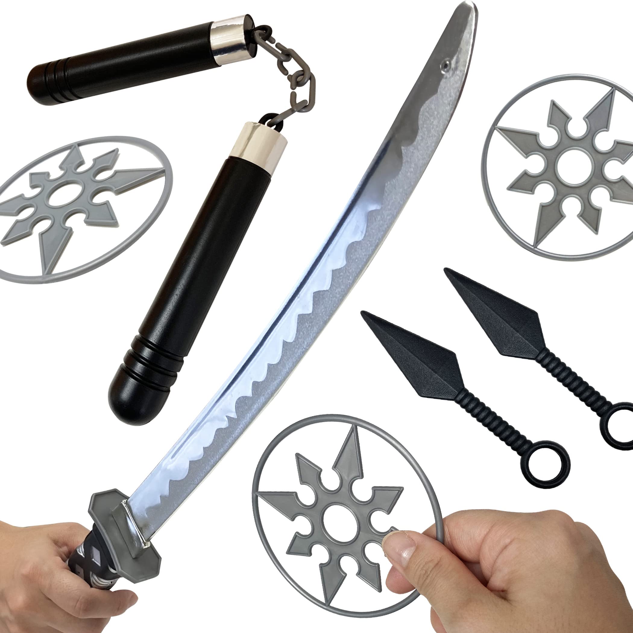 Amazon.co.jp: 忍者ヌンチャクセット 忍者 手裏剣 苦無 ヌンチャク