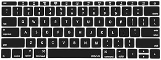 MOSISO Silicone Keyboard Cover Protective Skin Compatible with MacBook Pro 13 inch 2017 2016 Release A1708 Without Touch Bar & Compatible with MacBook 12 inch A1534, Black