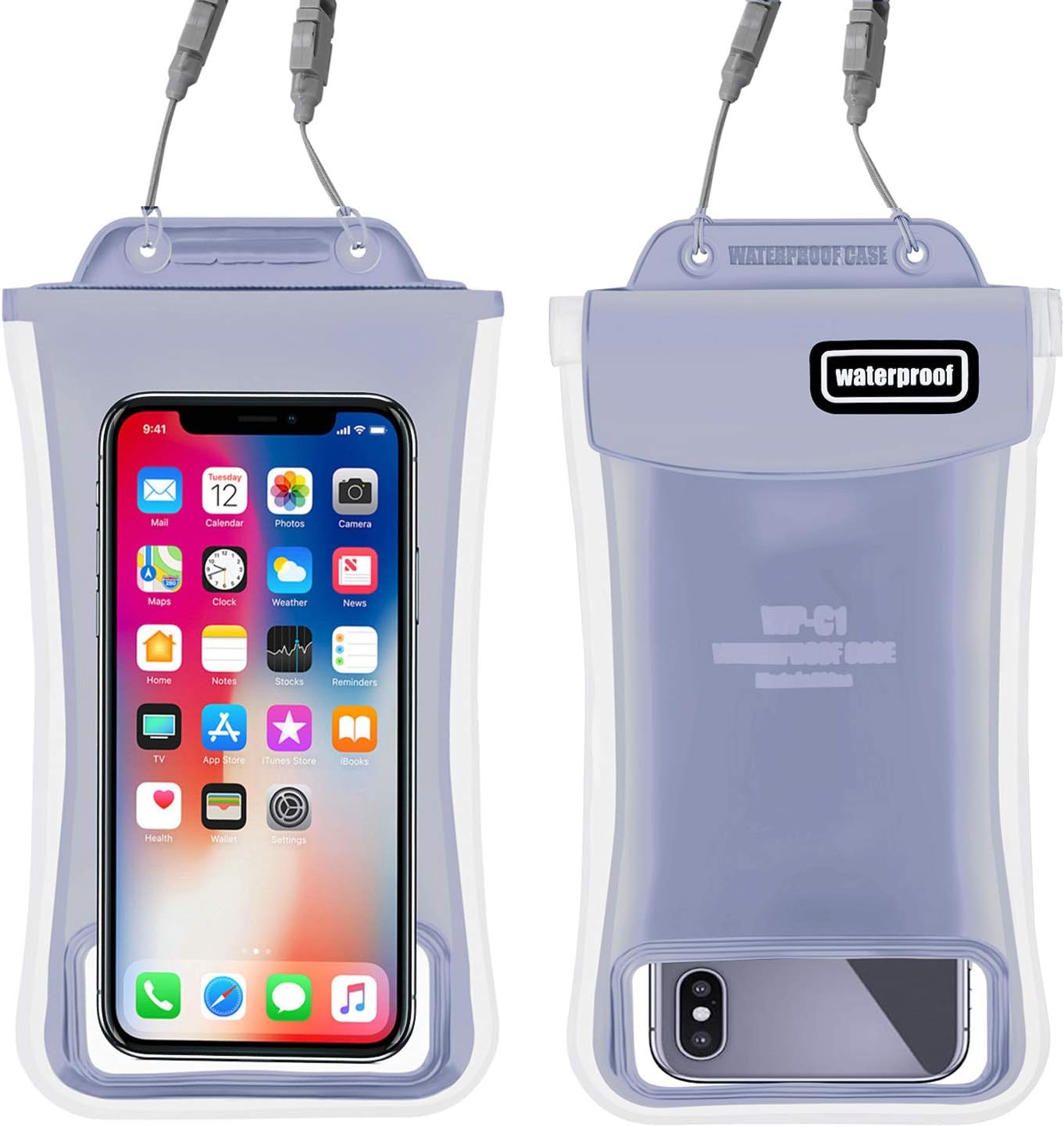 Waterproof Phone Pouch,Floatable IPX8 Universal Dry Bag up to 6.5'' Cellphone Waterproof Pouch Compatible with iphoneX/8Plus/8/7Plus/7/6S/6sPlus/6Plus/6 Samsung Galaxy S9/S9Plus(Silver 1pack)