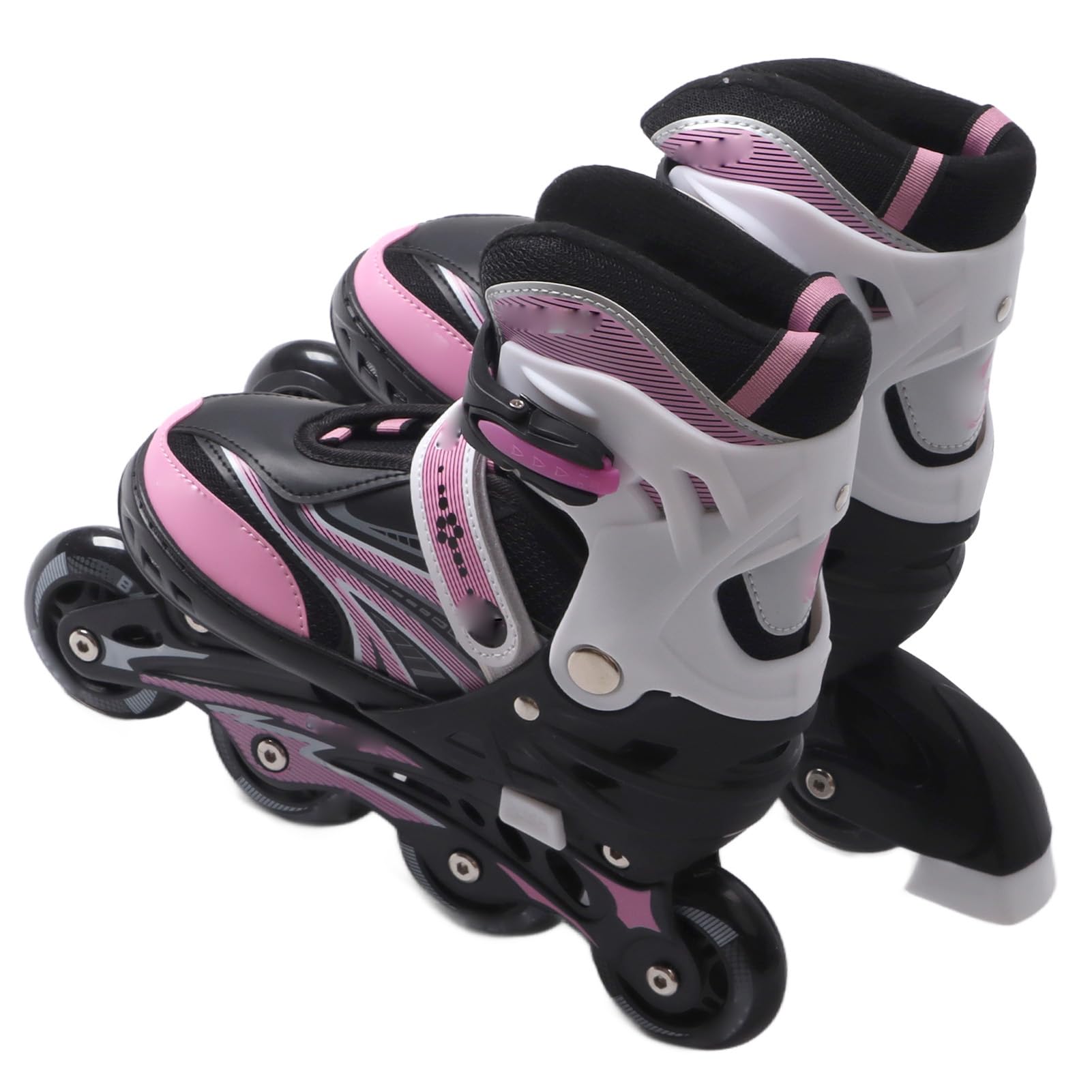 Patins pour Enfants, Patins à roulettes Roses M Réglables en PU, à roulettes Stables pour Fille, Garçon et Adolescent