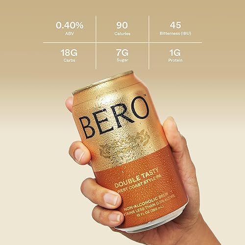 Miniatura 6 de BERO IPA - Paquete variado de cerveza sin alcohol, paquete de 12 cervezas artesanales estilo Hoppy IPA, cerveza NA de Tom Holland, bebidas sin