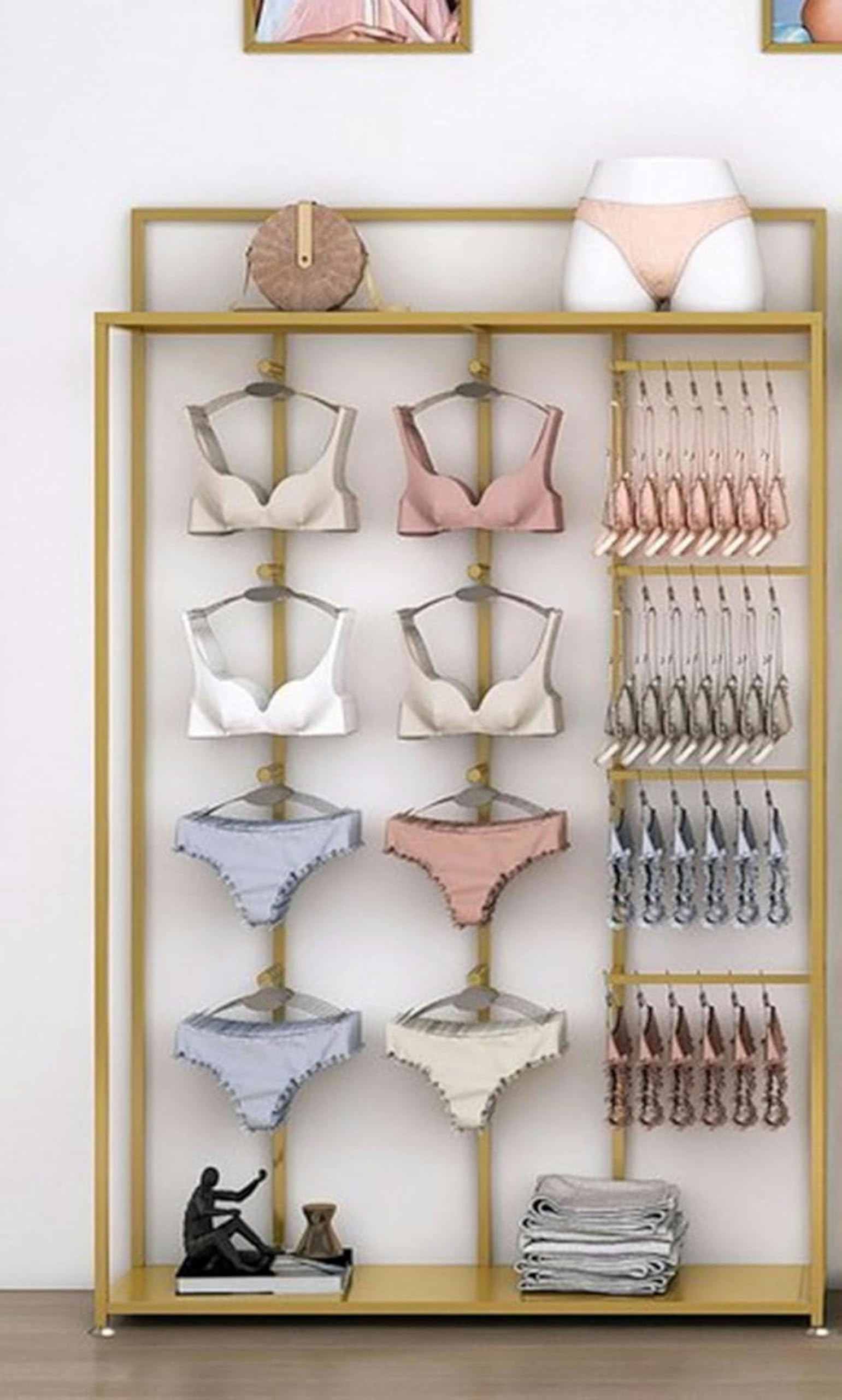 Generisch Freistehendes Unterwäsche-Präsentationsregal für Boutiquen, Ausstellungsräume, Verkaufsregale für Socken, Accessoires, Schals und Handschuhe