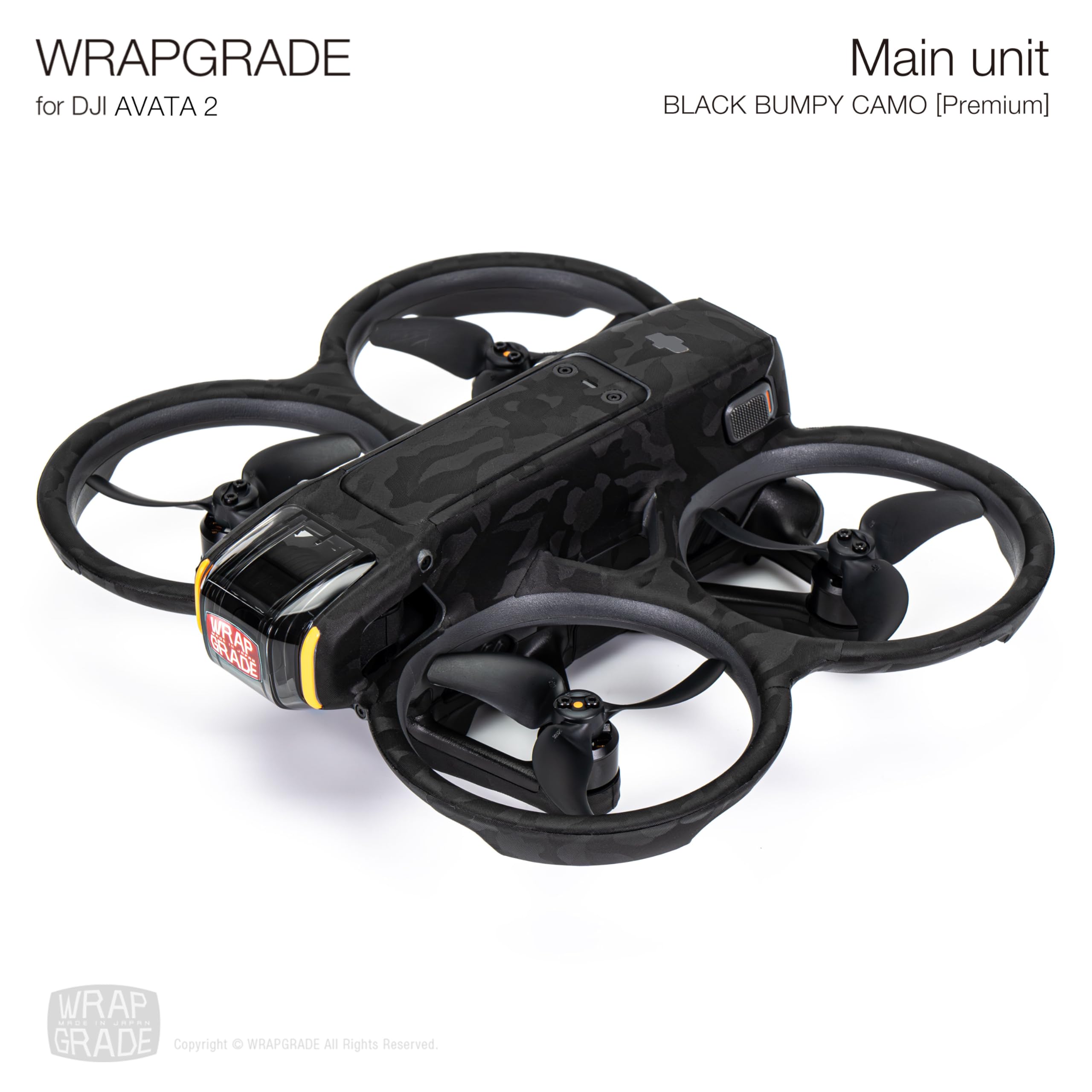 WRAPGRADE Skin Stickers Compatible with DJI Avata 2 (Black Bumpy Camo), DJI Avata 2, 14.5 x 10.5 x 7.5 cm - Image 3