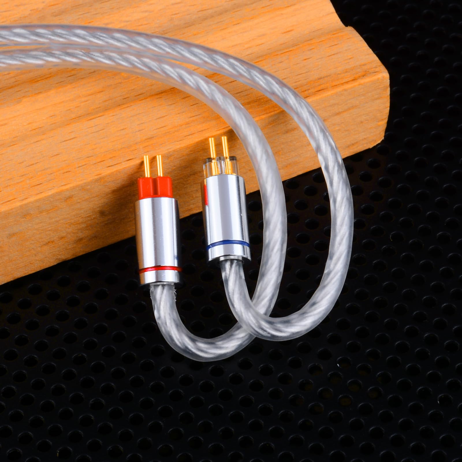 FAAEAL IEM Cable, 8N Monocrystalline Copper Silver Plated Cords, 1.3m in Ear Monitor Cable for K&Z ZS10 ZS6 ZSR ZSA ZST AS10 AS16 TRN V80 V90 etc 4.4mm Plug(0.78mm-2pin 4.2ft)