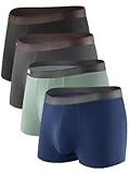 Mens Trunks Underwear Soft Breathable Rayon Made from Bamboo Trunk No Fly Pouch