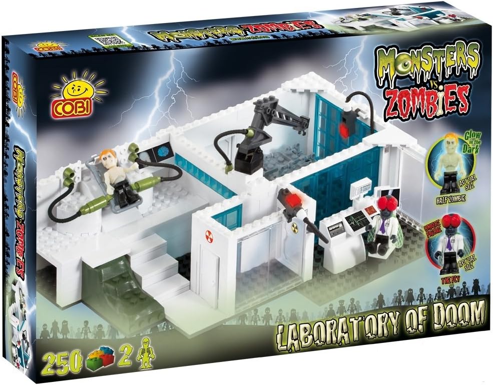 COBI Monsters vs Zombies Lab of Dosing with Glow in the Dark Shapes, Building Blocks