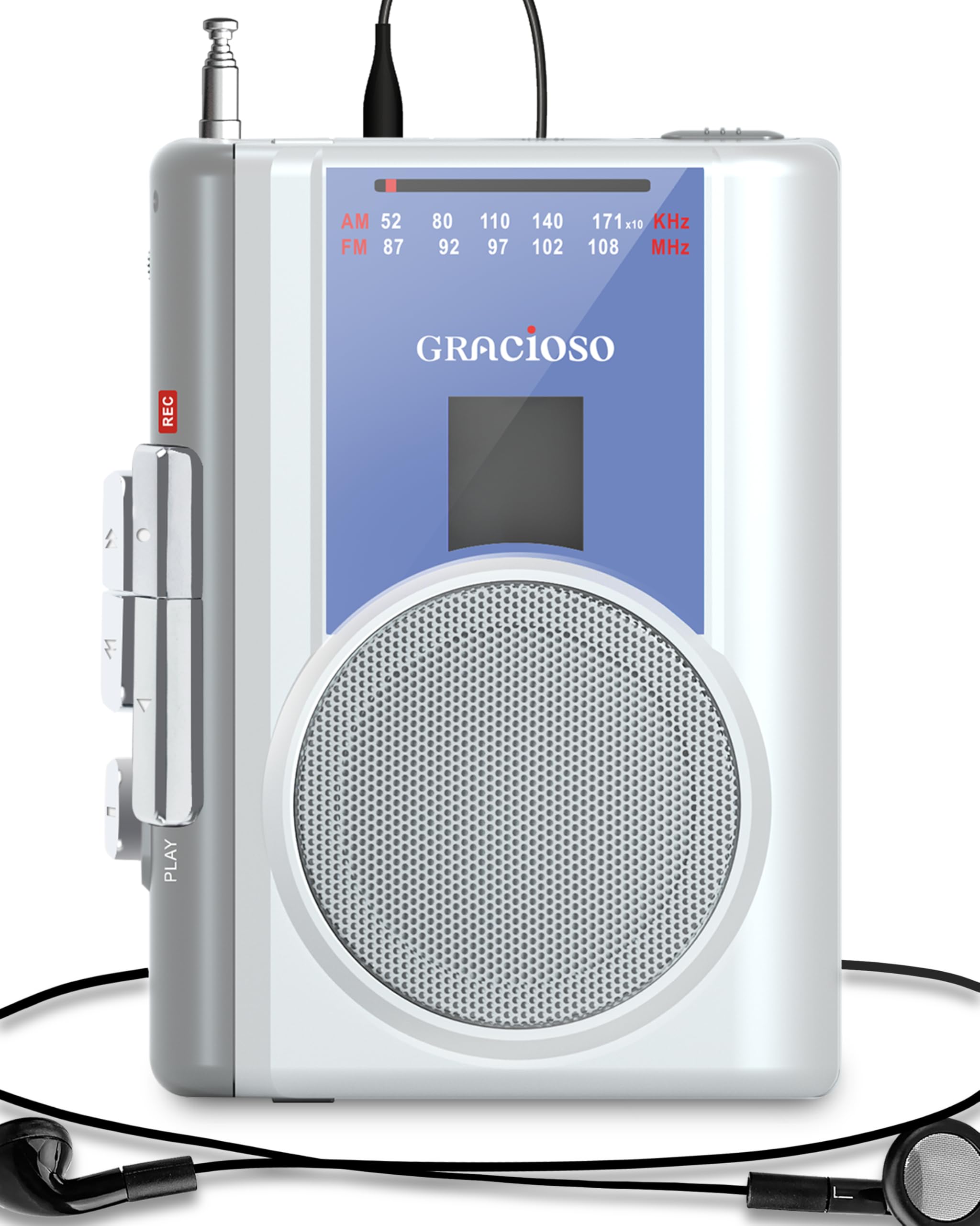 Amazon.co.jp: Gracioso Protable カセットレコーダープレーヤー:AM FM