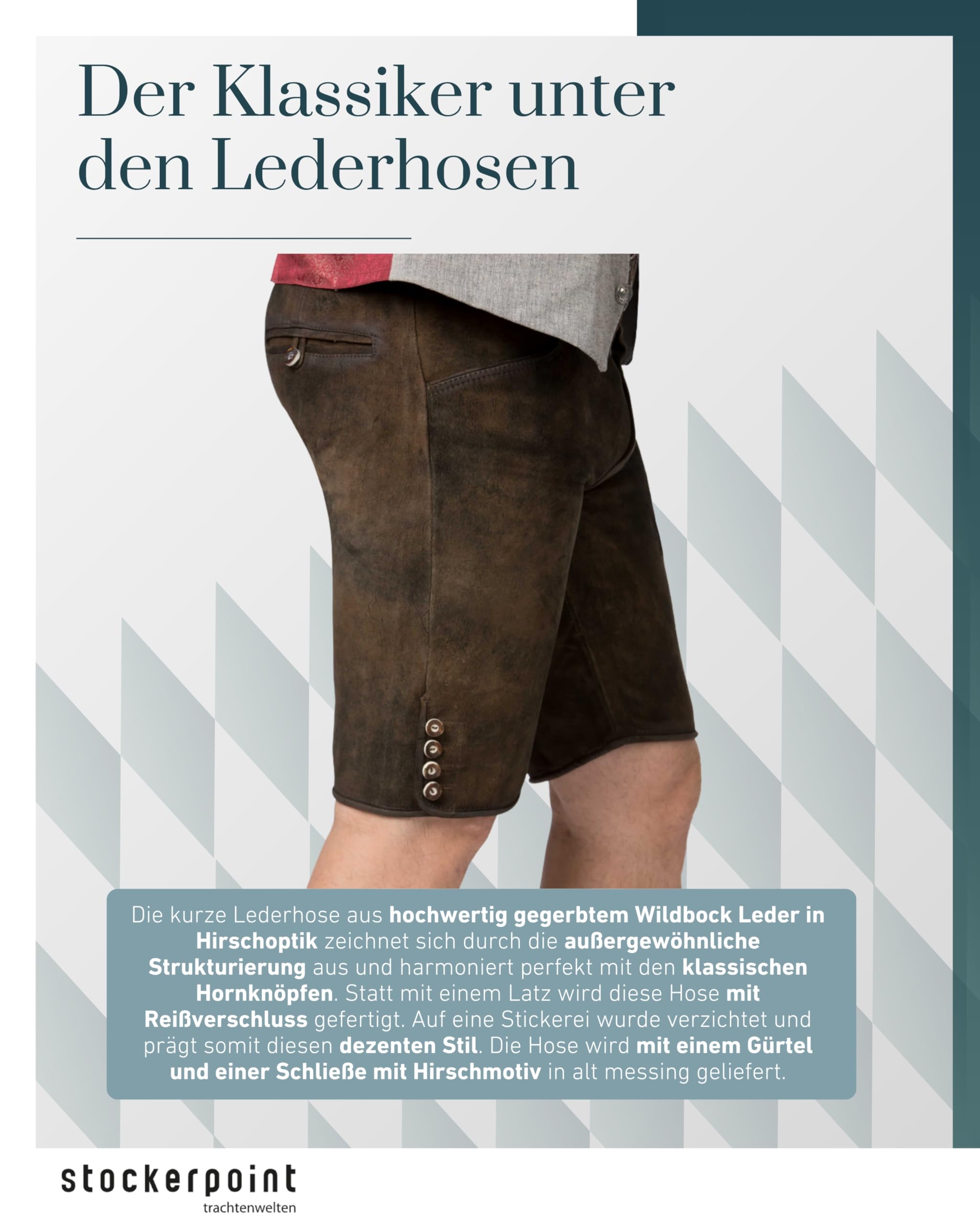 Stockerpoint Herren Trachtenlederhose Fred