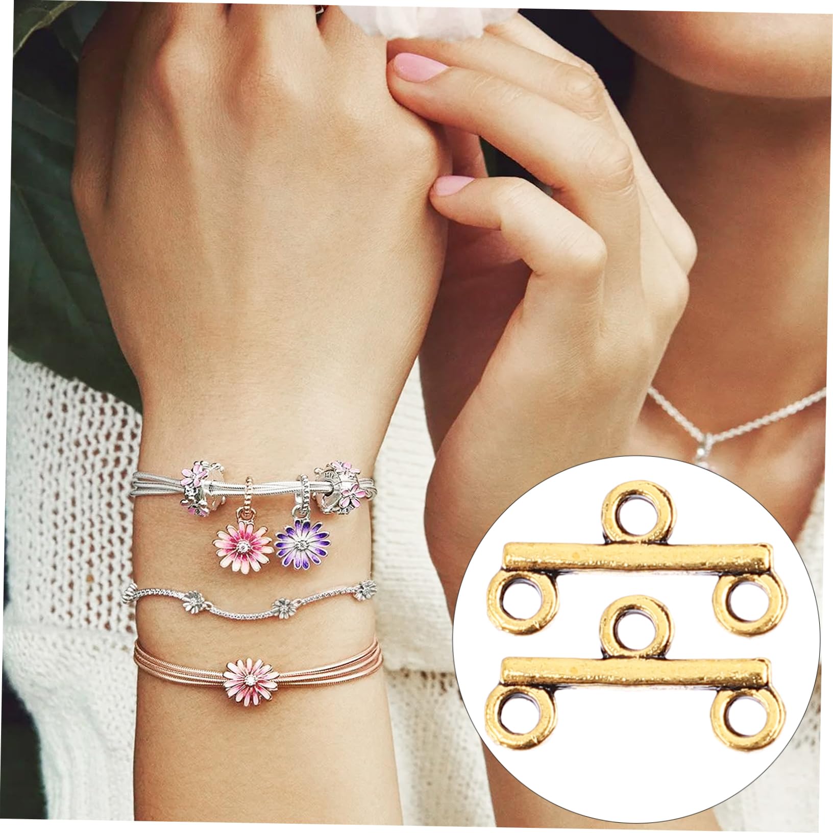 NUOBESTY 300pezzi Chiusure Per Gioielli Connettori Per Collane e Bracciali Accessori Fai Da Te Per Creazioni Artigianali