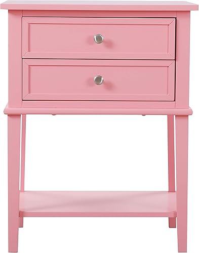 Miniatura 3 de Glory Furniture Mesita de noche Newton con 2 cajones, color rosa