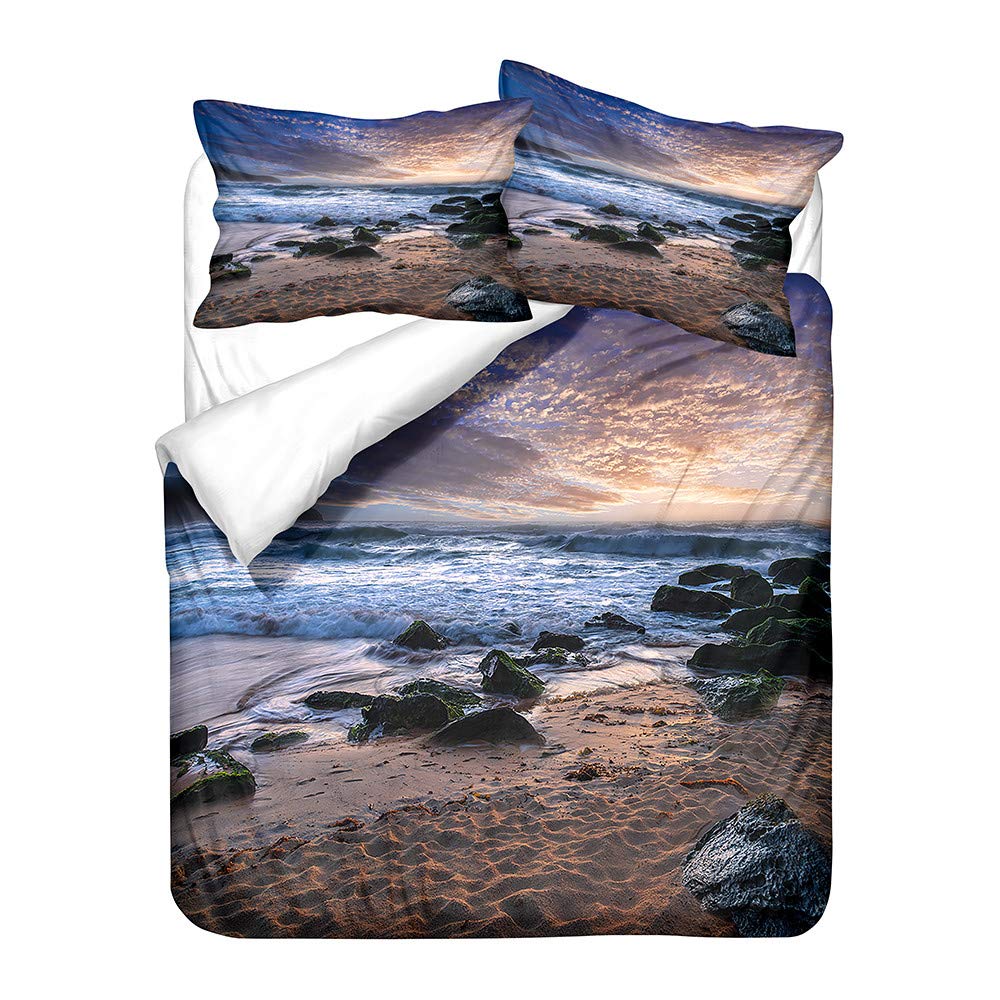 Parure de lit motif 3D sable en microfibre premium lit double 220x240
