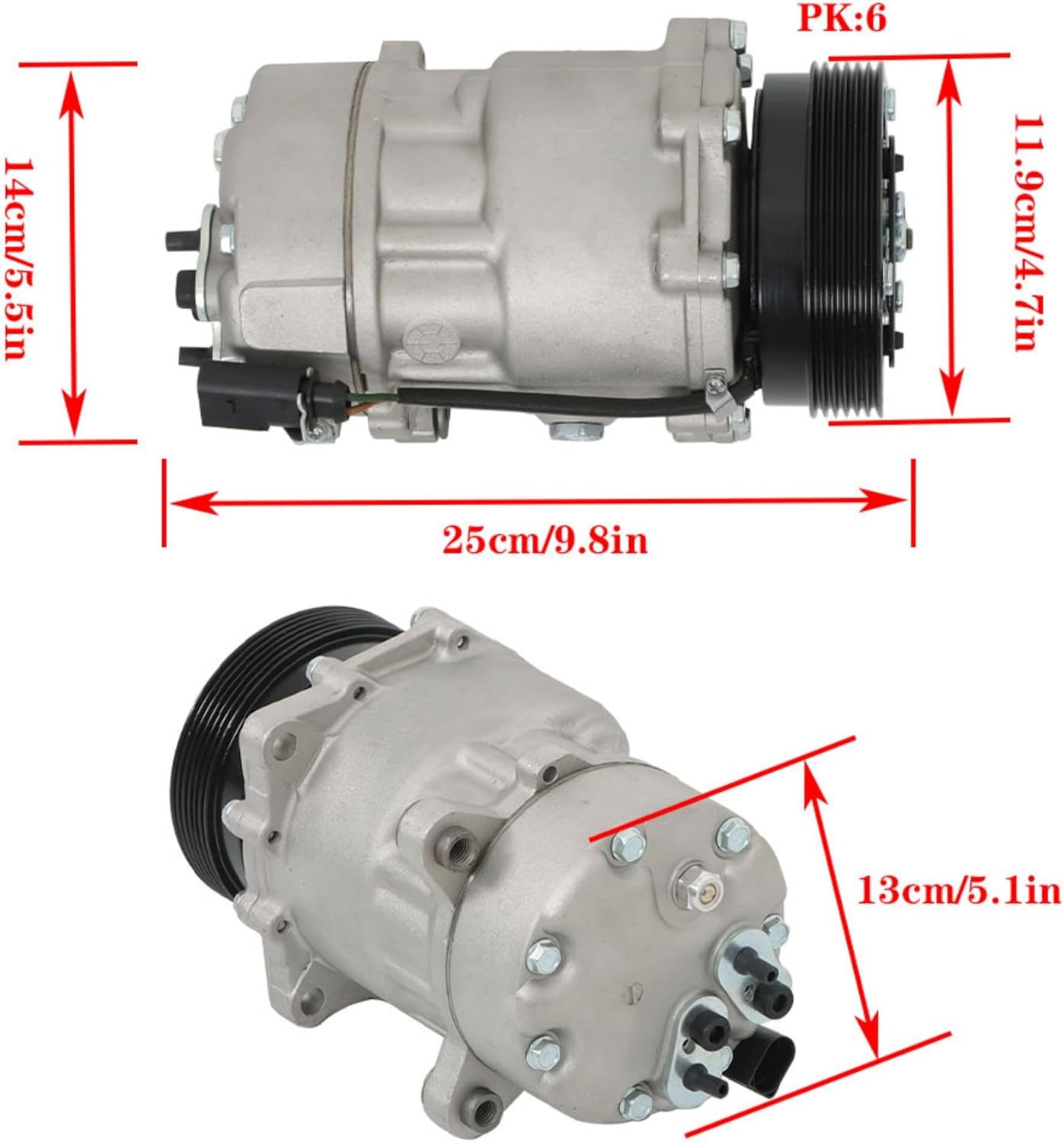 GXYWADY A/C Compressor with clutch Replacement for TT 2000-2006 Replacement for Jetta Golf Beetle 2001-2005
