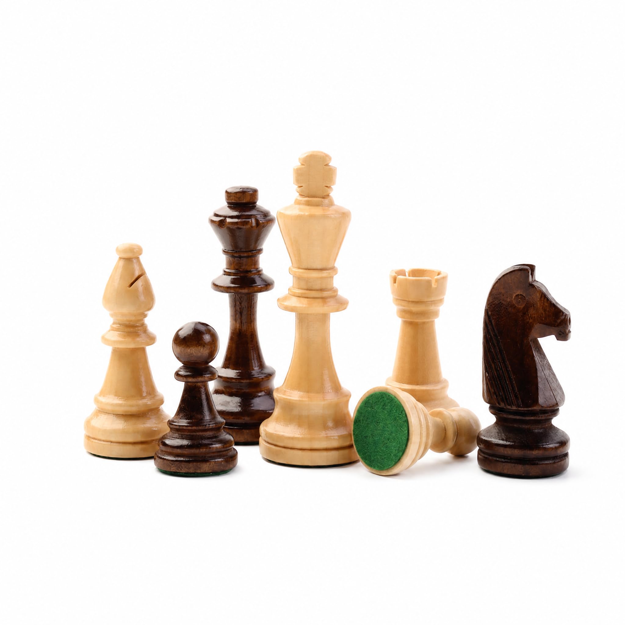 Wooden Chess Pieces Replacement Set 3.8" King with Extra Queens