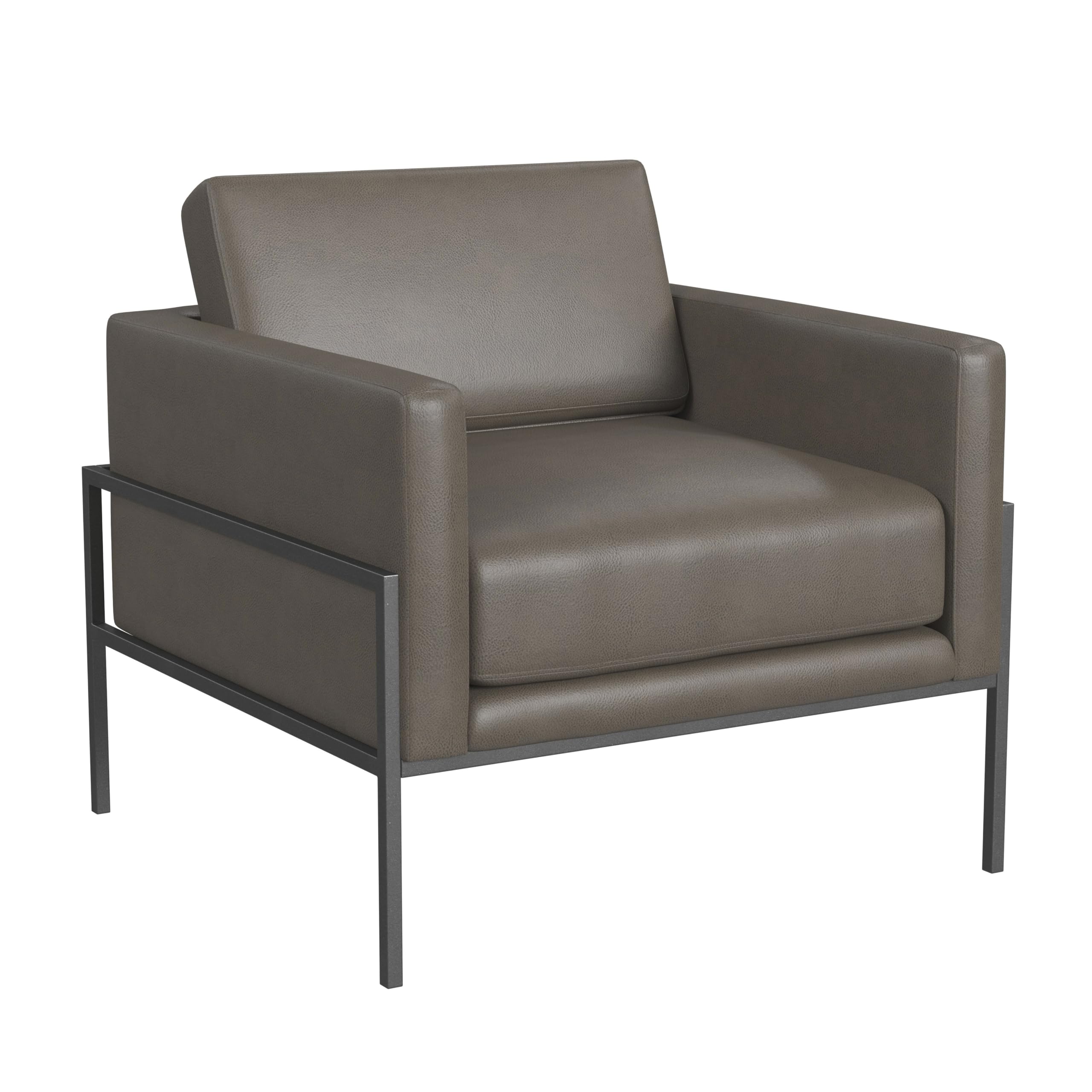 HomePop Modern Metal Frame Accent Chair Homepop Home D cor Accent Chairs for Living Room Bedroom - Pewter