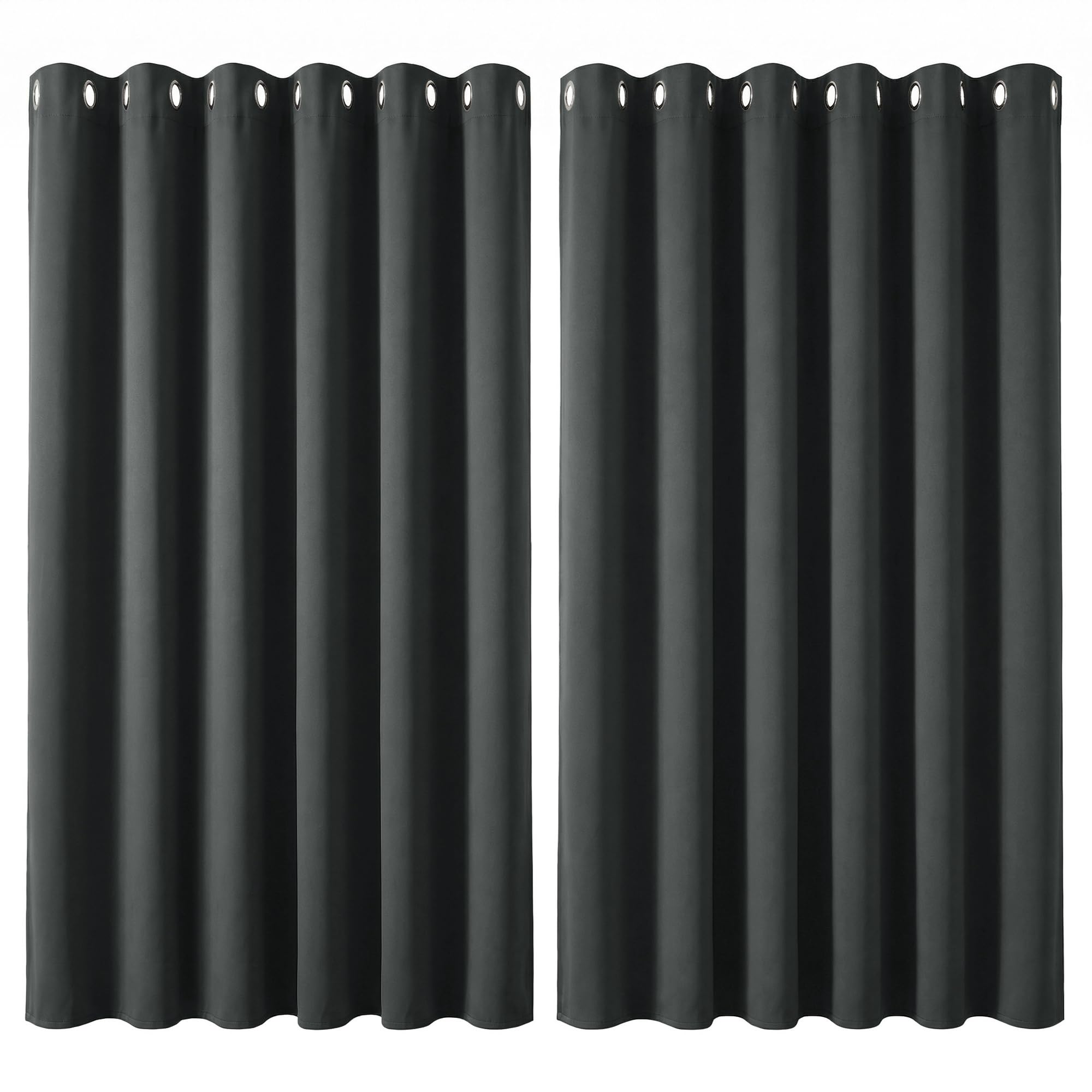 Deconovo Blackout Curtains Eyelet, Energy Saving Super Soft Thermal Insulated Bedroom Curtains for Kids, W80 x L84, Dark Grey, 2 Panels โ image 1