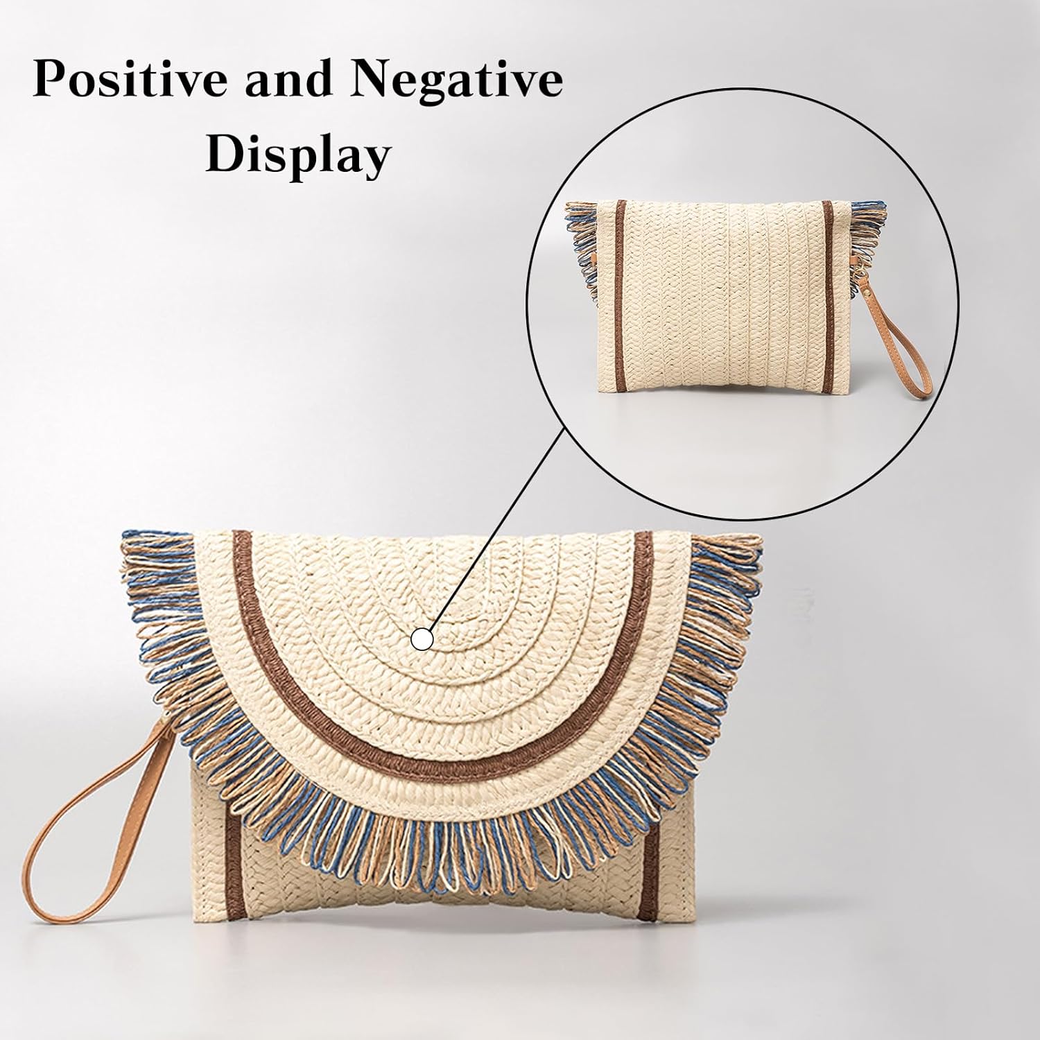 CORIOS Straw Shoulder Bag for Women Handwoven Rattan Purse Summer Beach Bag Bohemian Tote Bag Crossbody Bag Envelope Clutch