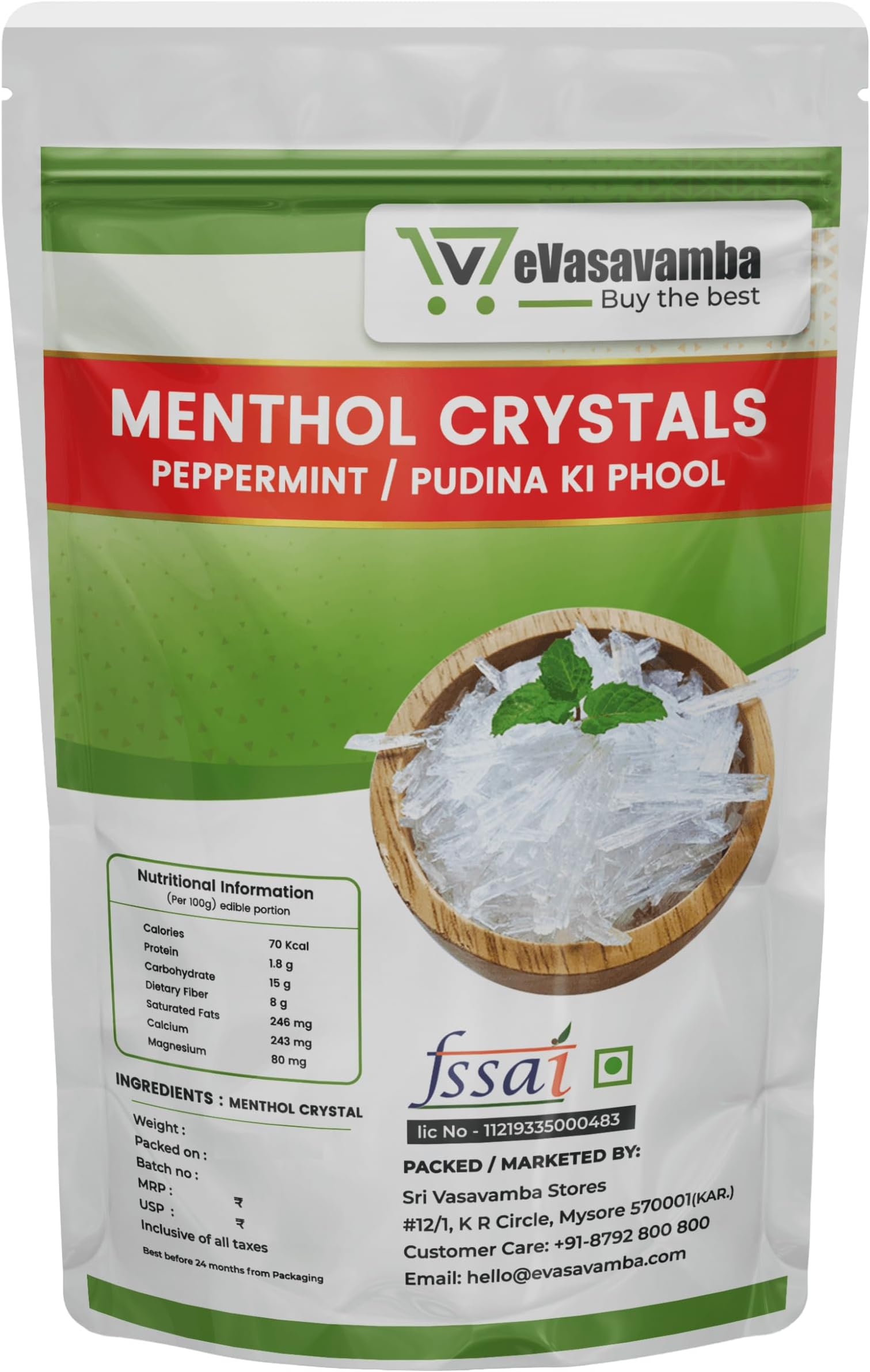 Premium Thymol & Menthol Crystals | 100% Pure & Natural | Ajwain Flower (Thymus Vulgaris) & Mint (Pudina Ka Phool) | Vamu Puvvu | Joni Guti Yamani Ajamo | A++ Grade (Menthol Crystals - 50g)