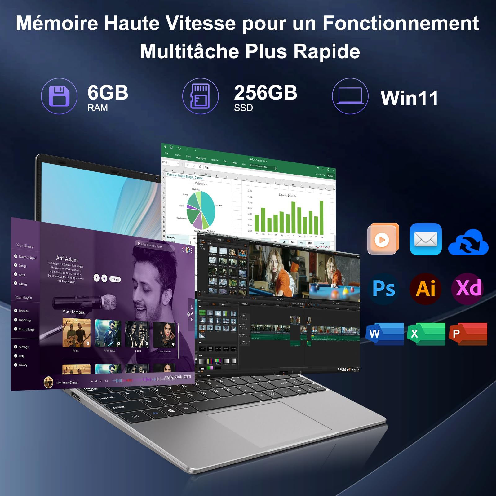 bvate 2025 Newest PC Portatile 14 Pollici Laptop Win 11 256 GB ROM Celeron N4020 2.4G+5G WiFi upto 2.8 GHz Supporta l'espansione SSD 1TB 4.2 USB HDMI Tastiera Italiana Membrana Mouse Senza Fili-Gray