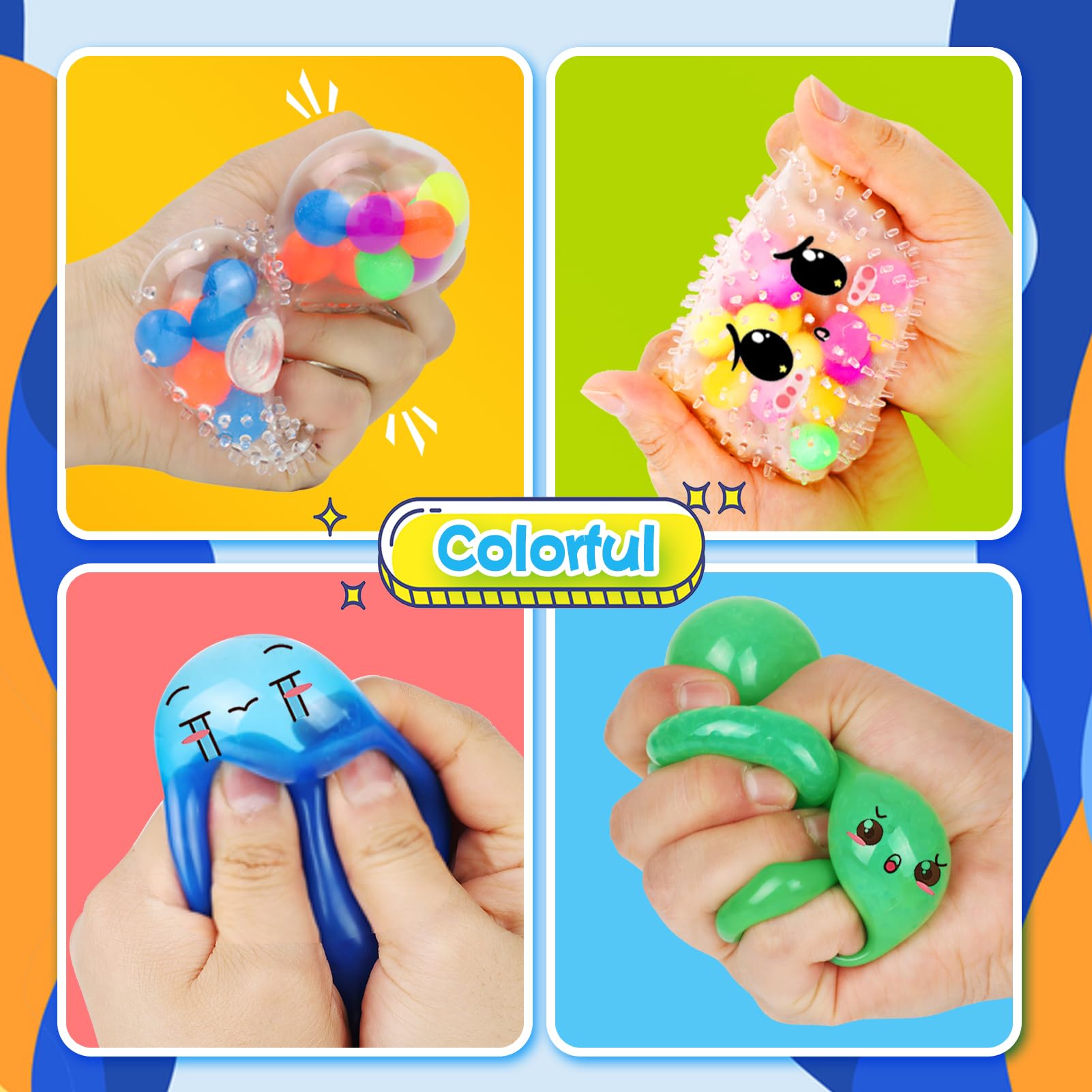 Squishy Stress Balls - 5 Pack for Stress Relief -3