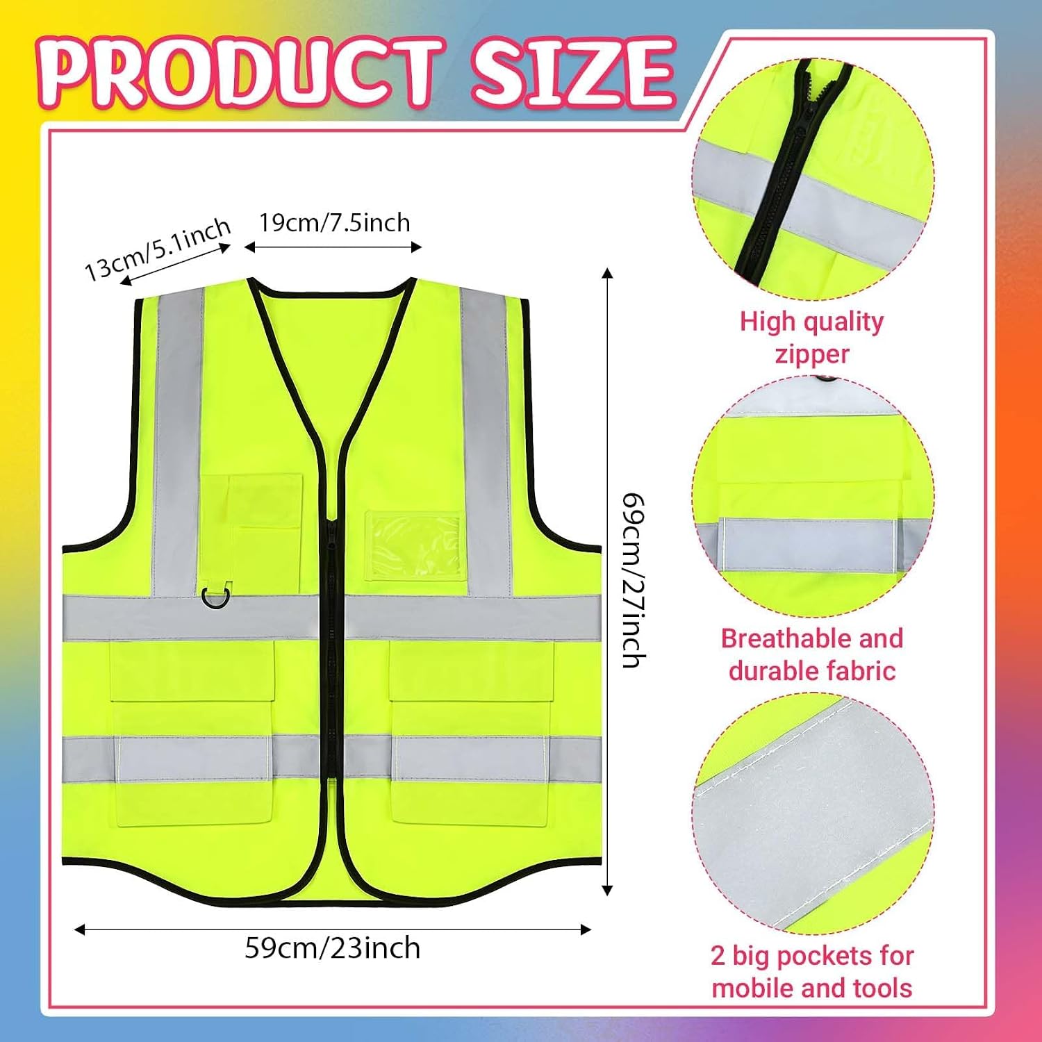 Neon Outfit Neon Costume Accessories Reflective Vest Wig Socks Glasses for Women Halloween Party Football Game image 2