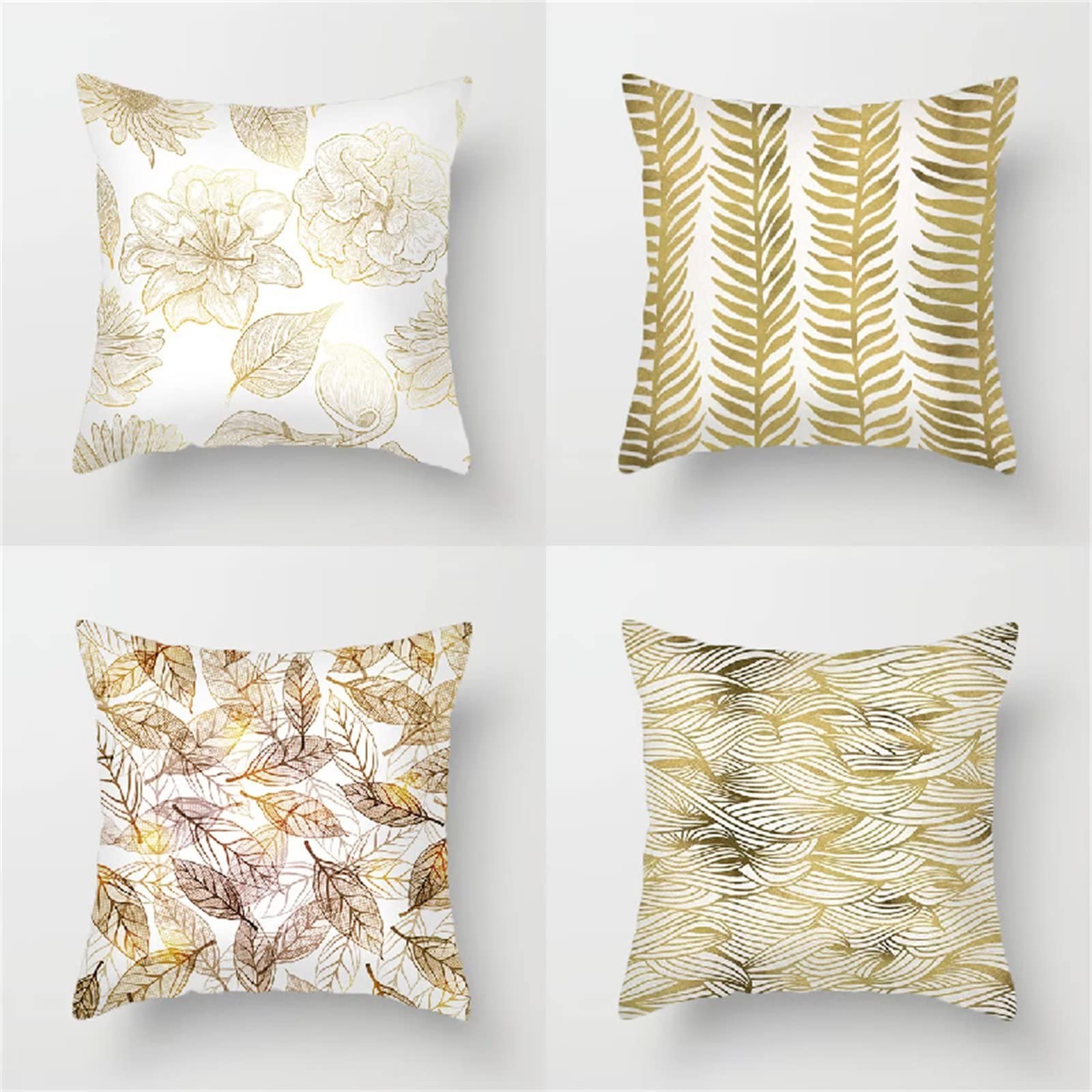 Cojines 65x65cm Almohada Blanca Cojines Decorativos para Sofa Moderna Decorativa Cojín Juego de 4 para Decoración Hogar Linen Almohadas cuadradas Funda de Cojín
