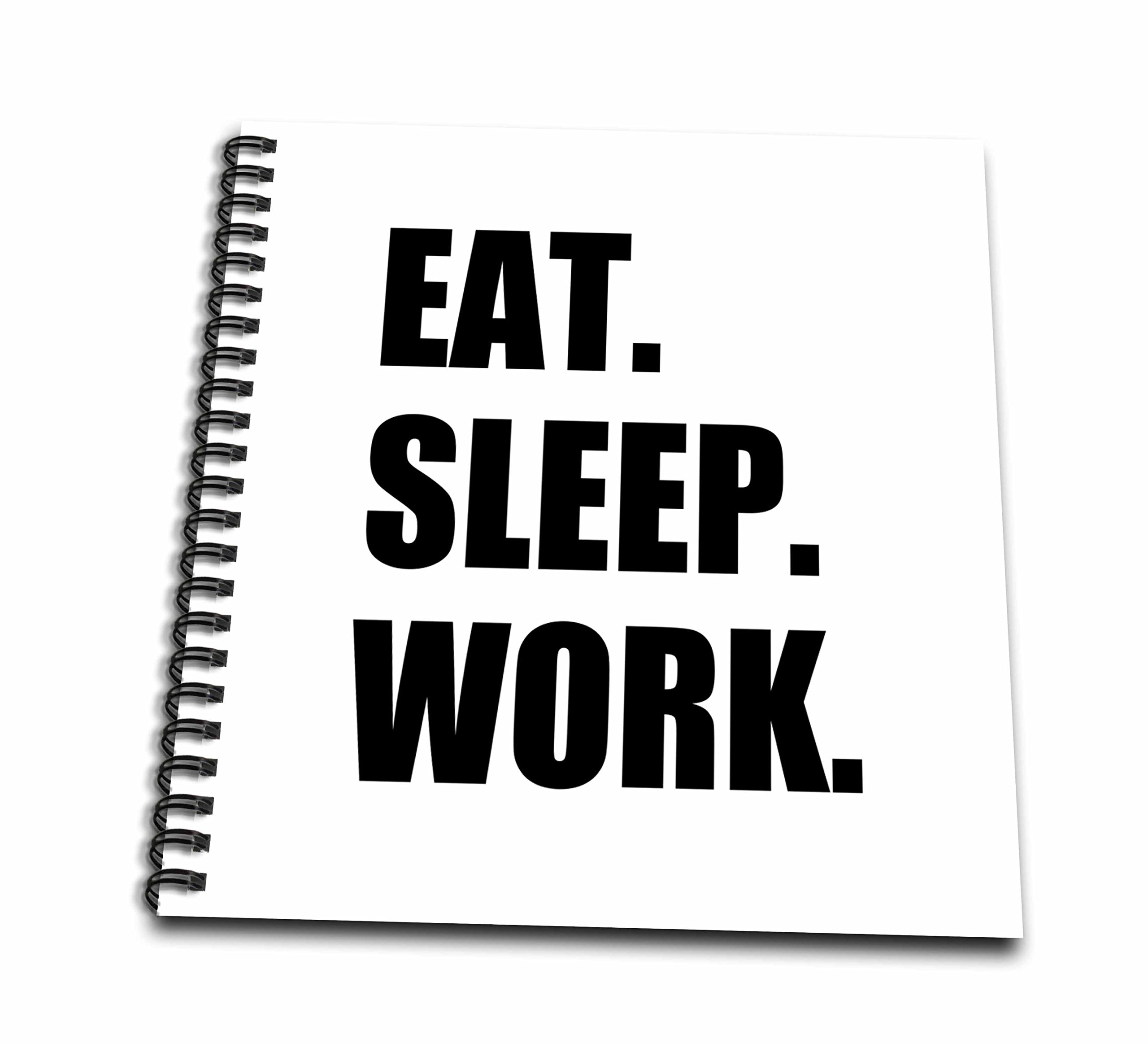 3dRose DB 180457 2 Eat Sleep Travail livre d'or noir pour collègue rigolo