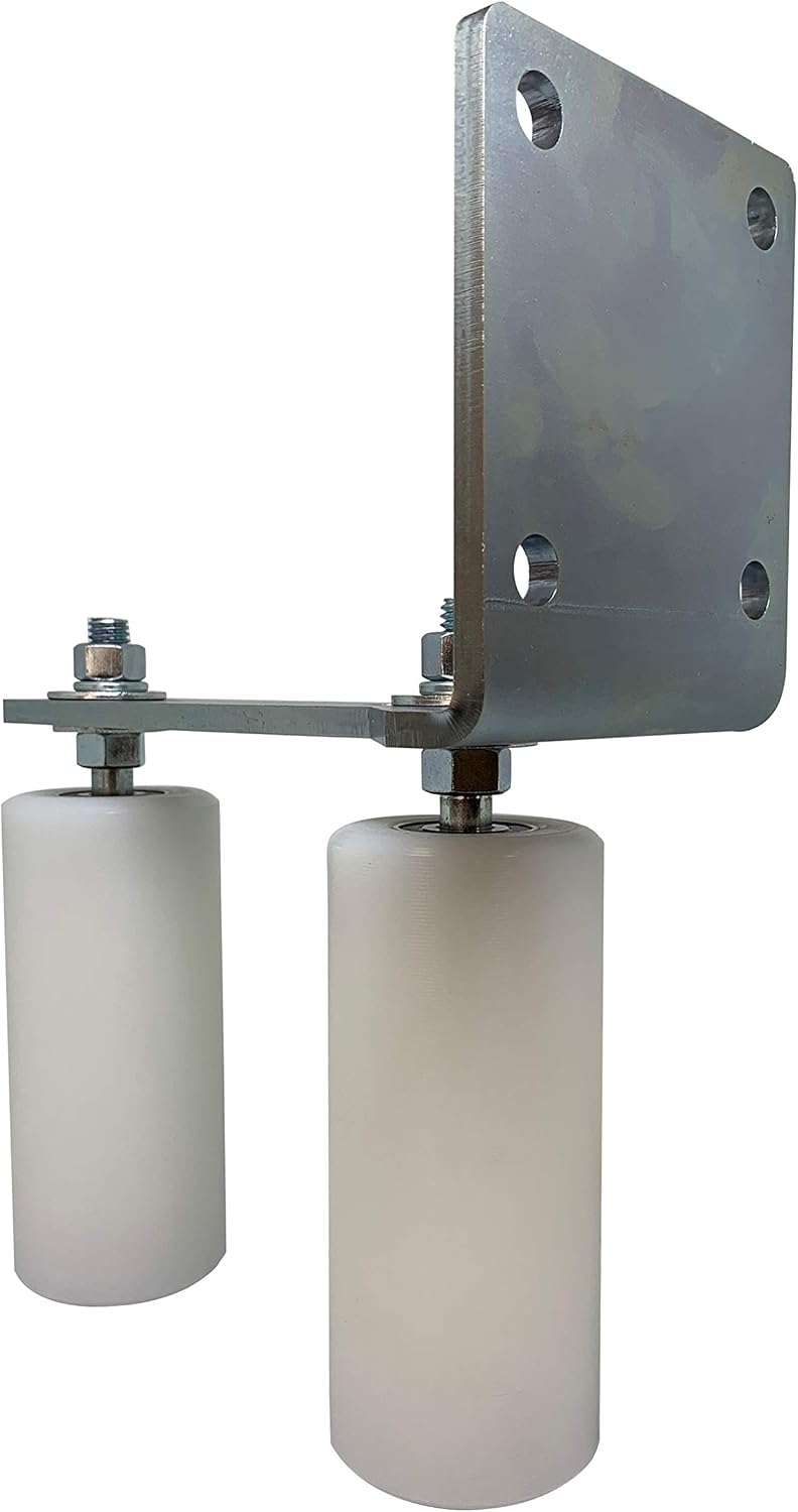 Free Shipping 🛒 Slide Gate Guide Roller L Rear Post Bracket Universal Heavy Duty Adjustable Dual Nylon Rollers Gate Support Assembly for Sliding Rolling Gates – Eagle Guide Rollers (6)