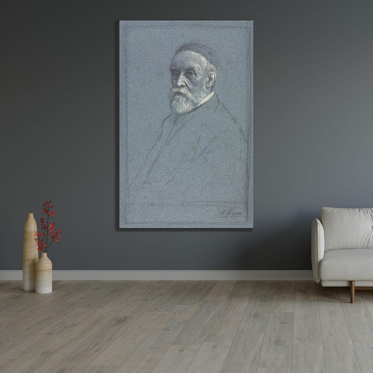 ArtDirect George Frederic Watts, R.A. (c. 1877-78) Unframed Art Print Giclee Poster by Alphonse Legros - Ready for Framing with Customization Sizes 6x10, 9x14, 13x20, 23x36, 31x48 and 39x60 inches