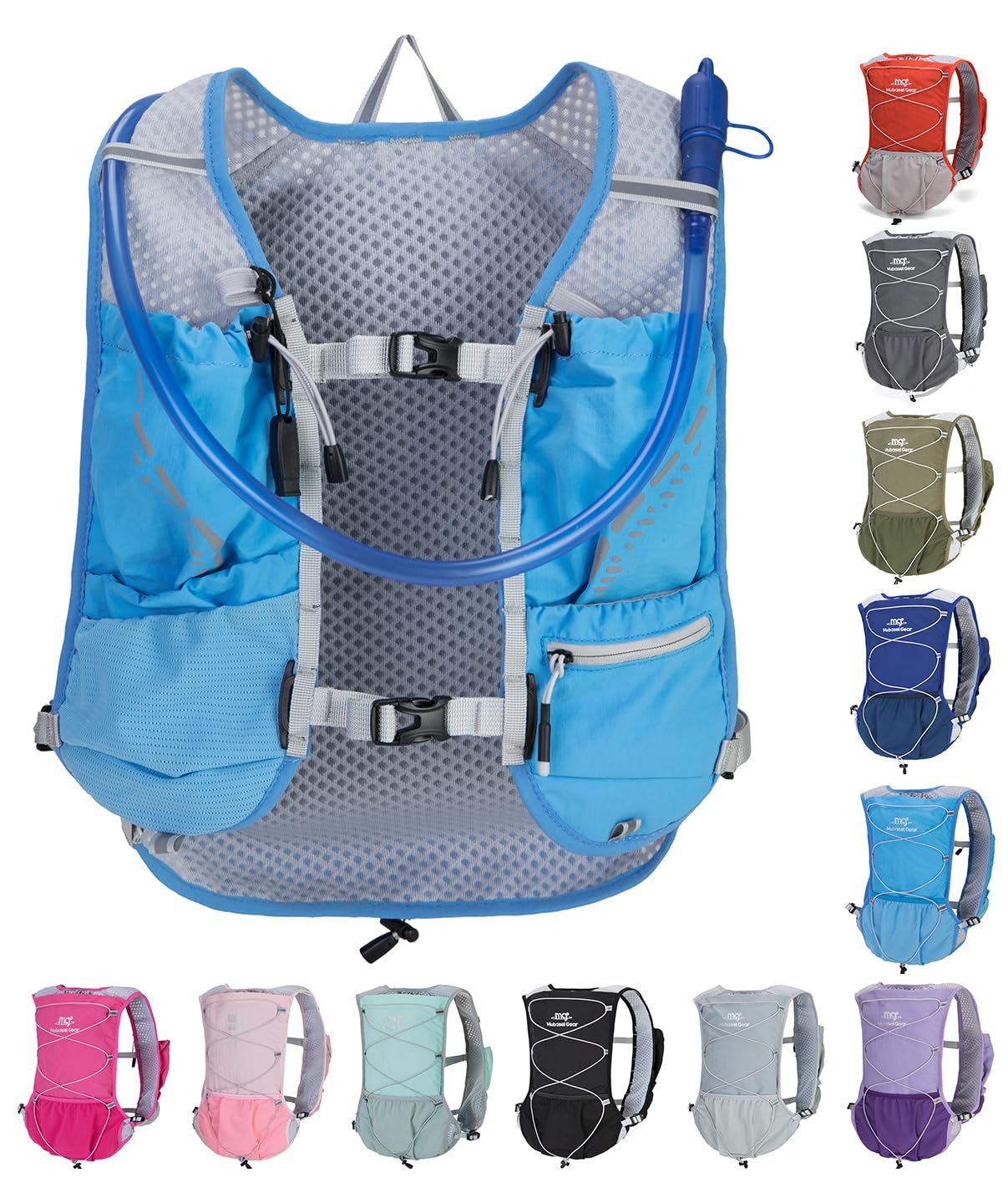Lightweight Running Vest for Women and Men Hydration Backpack Pack with 1.5L Water Bladder Bag Running Gear Accessories for Hiking Trail Cycling Marathon