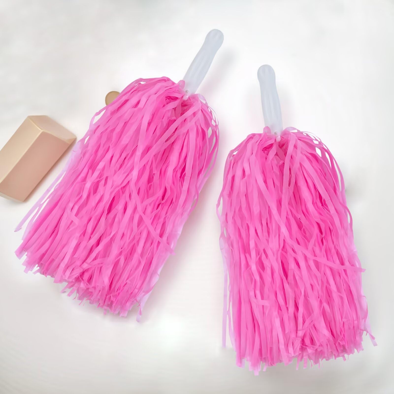 2 pompones negros de animadora de papel metálico para escuadrones deportivos, bailes, fiestas, fútbol, baloncesto, celebración de actuaciones espirituales — view 12