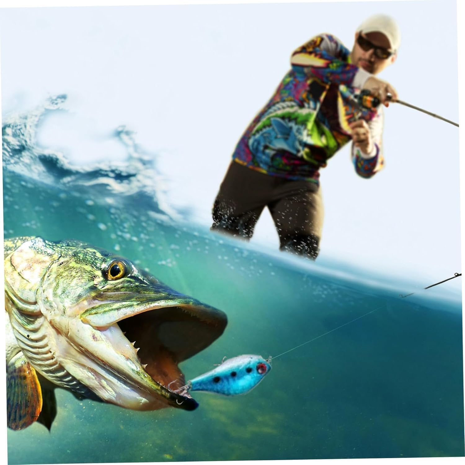 Fishing Advent Calendar Fishing Lure Advent Calendar 24 Day Christmas Countdown Fish Lures Tackle Set for Fisher Men, Father, Granpa, Boys - Xmas Surprise Gift