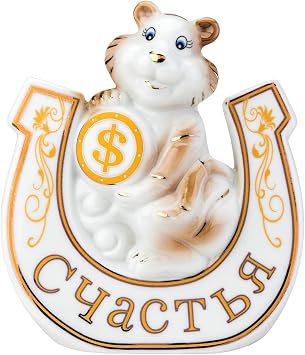 TA004B 4.25x1.75x4.5-inch Gold Tiger on a Horseshoe Figurine, Birthday Gift, Tiger Feng Shui Chinese Zodiac Symbol, Awesome Gift Idea