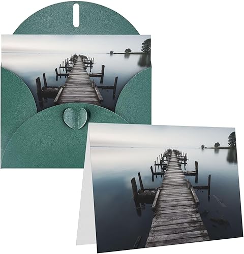 Miniatura 12 de Greetings Cards with Envelopes Thinking of You Card Old Wood Pier Above Calm Water Blank Note Card All Occasion Greeting Cards for Birthday, Baby