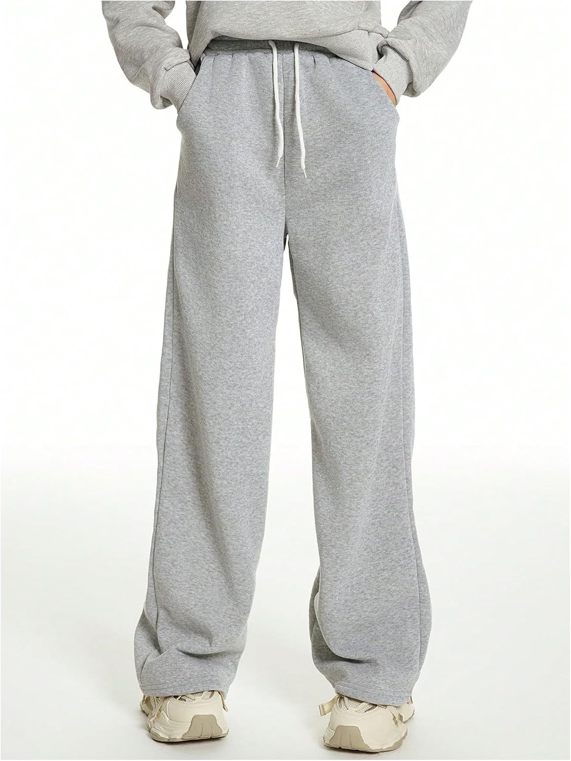 SHENHE Girl's Wide Leg Loose Sweatpants Open Bottom Atheltic Casual Baggy Sweat Pants
