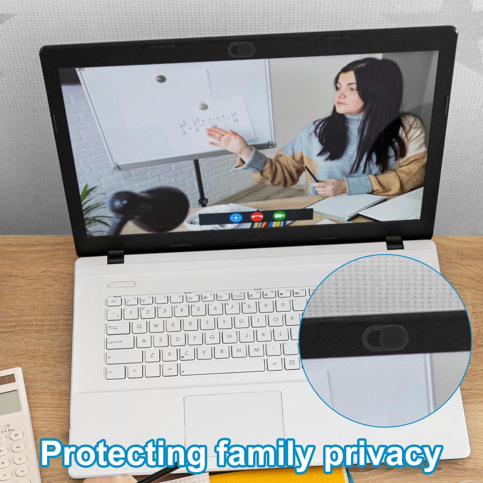 Copriwebcam Ultra Sottile Nero Scorrevole per Laptop Desktop Telefono Tablet