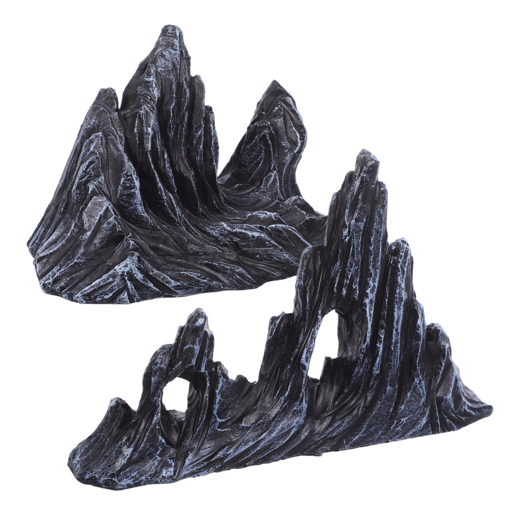 Ciieeo 2 Piezas De Adornos Paisajísticos para Peceras Adornos De Roca para Peceras Figuras De Montaña En Miniatura Figura De Artificial para Acuario Cueva para Esconder Peces