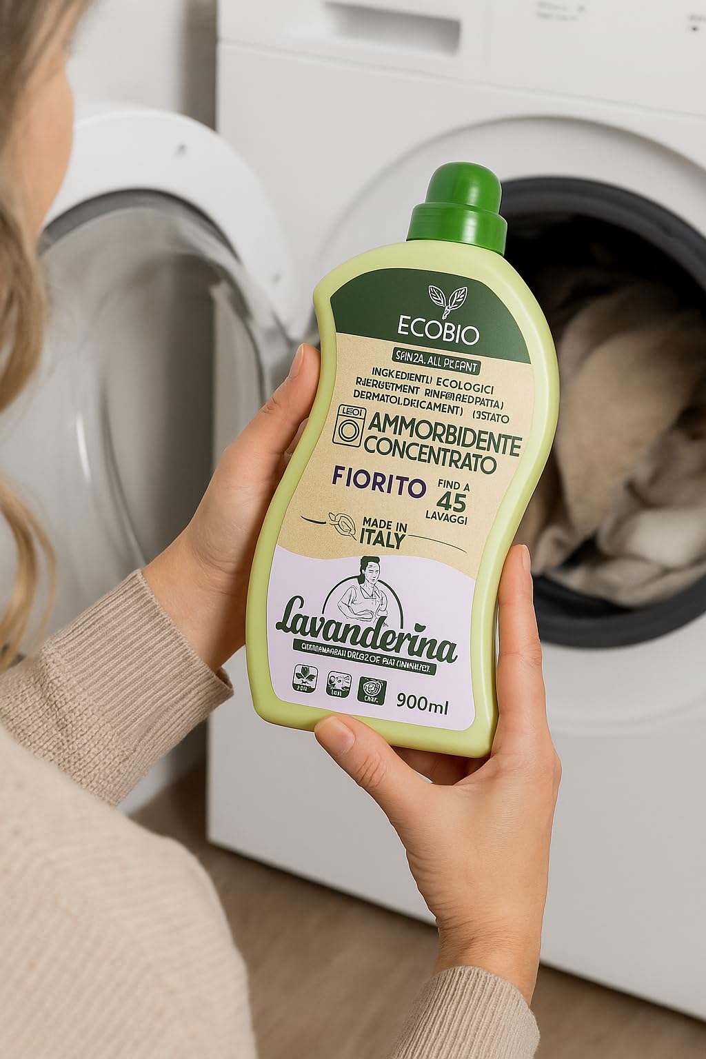 Detergenti Ecologici per Casa e Bucato – A Scelta tra Lavatrice, Ammorbidente, Piatti, Sgrassatore e Multisuperficie, Concentrati o in Ecobusta (10 Pezzi Ammorbidente 900ml – Fiorito)