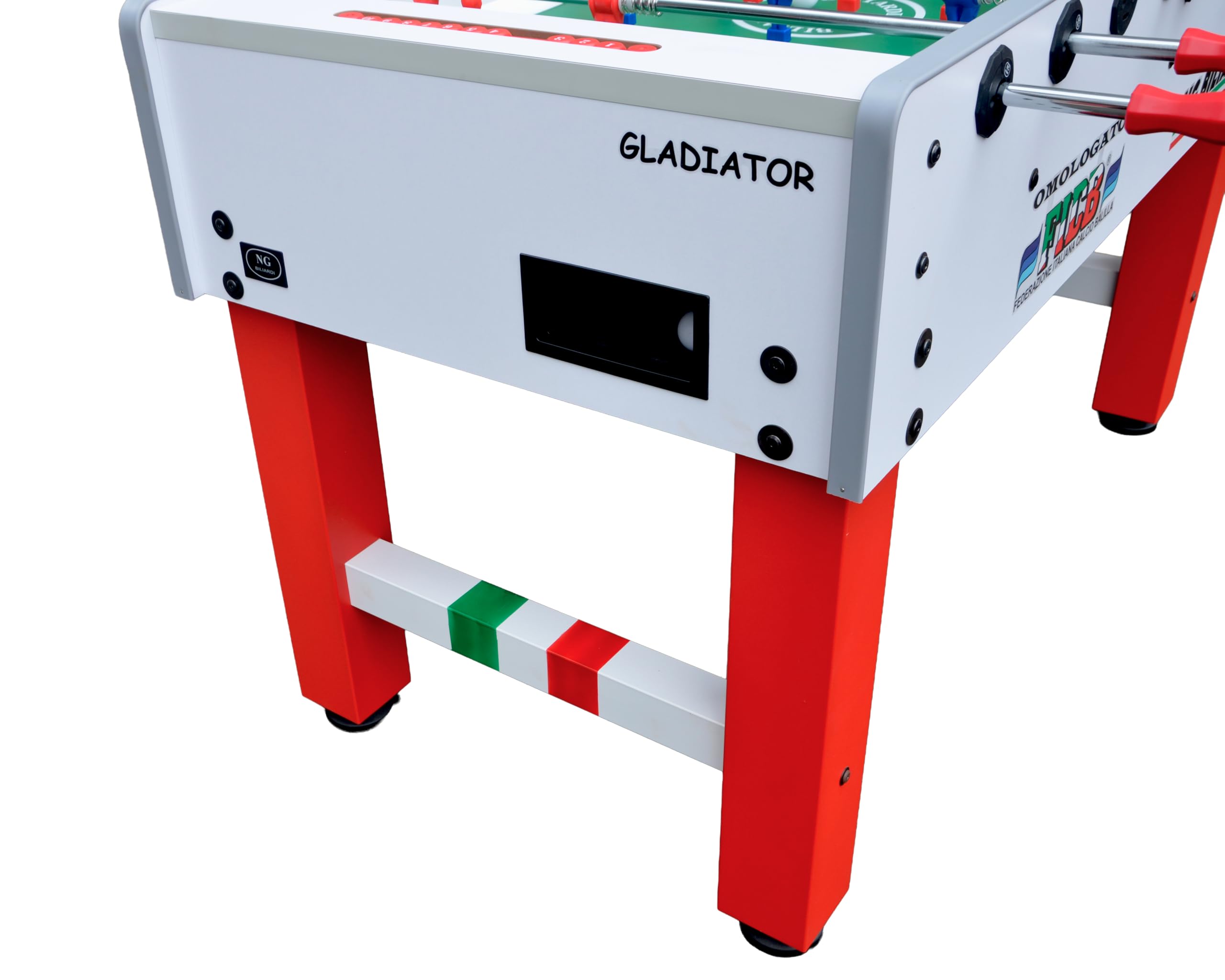 NG Biliardi Calcio Balilla da Competizione Gladiator (omologato FICB) - Regolamentare - aste telescopiche - Vetro
