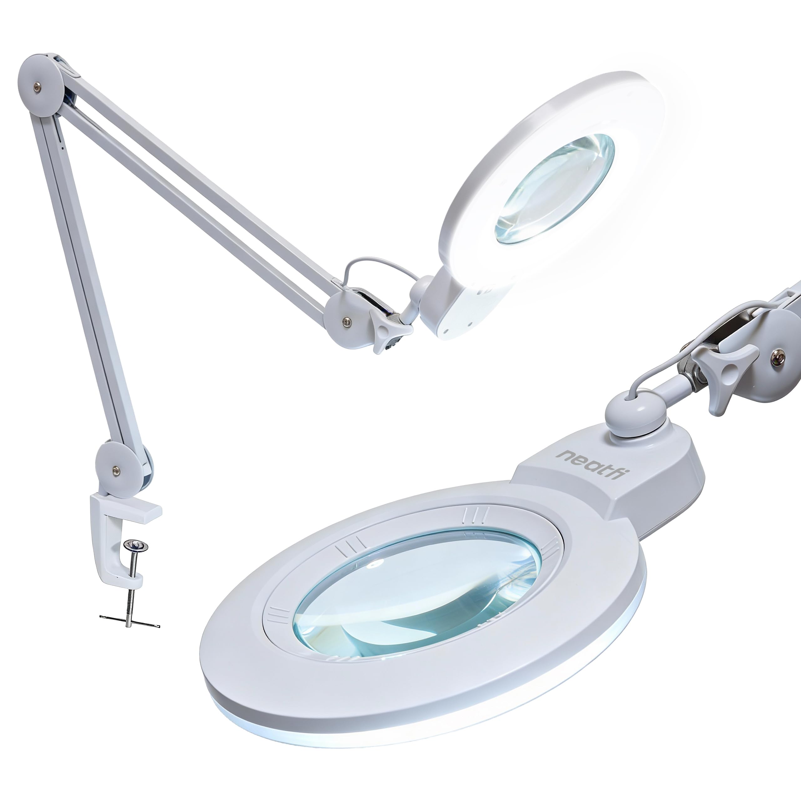 Amazon.com: Neatfi XL Bifocal LED Magnifying Lamp, 7” Glass Lens