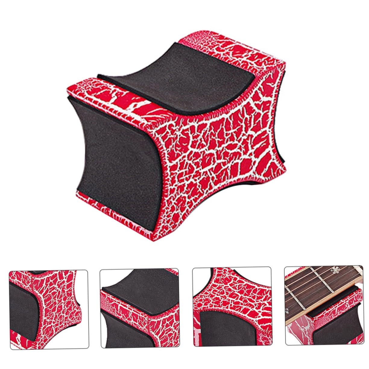 VICASKY 1pc Guitar Neck Rest Guitar Repair Support Accessory Red Cracked Design