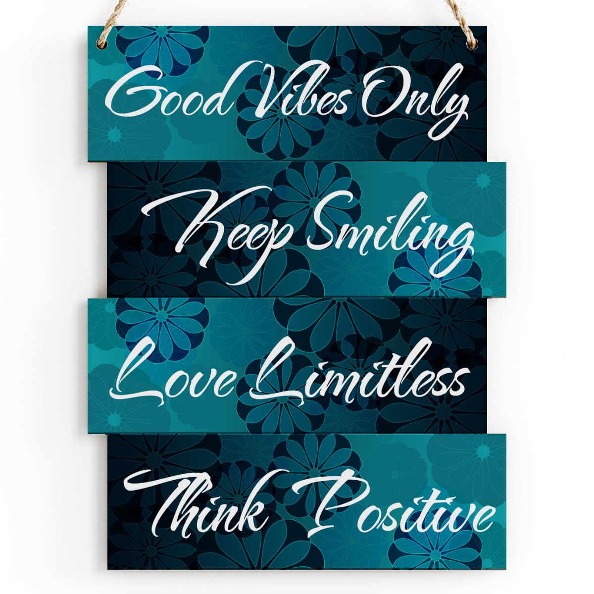 Positive Affirmations Wall Decor for Home Office Good Vibes Rustic Wall Hanging Decor for Front Door Porch Decor Wood Sign for Living Room Bedroom Bathroom Kitchen
