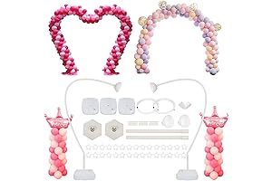 Irregular Independent Heart Shape Balloon Column Stand, 6.5ft