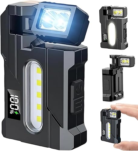 Linterna G5 EDC de 400 lúmenes brillante recargable mini luz con imán giratorio de 180, 3 modos de luz dual, linterna de bolsillo portátil con